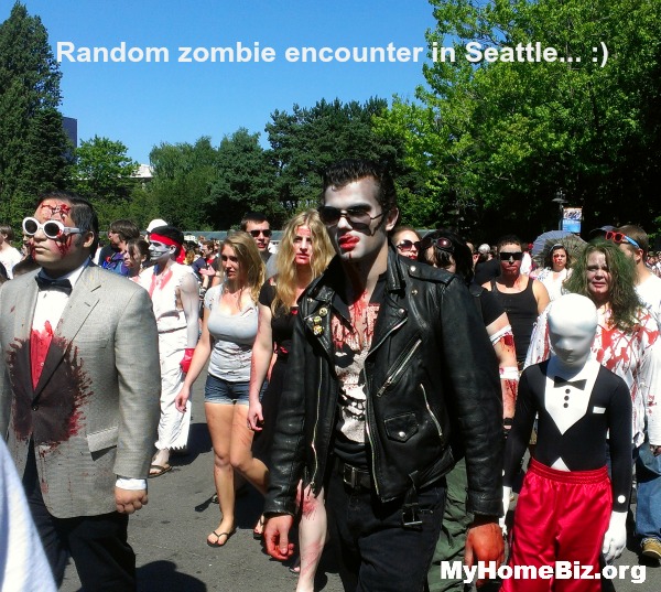 A Solavei home biz bonus...catching a Seattle zombie parade!